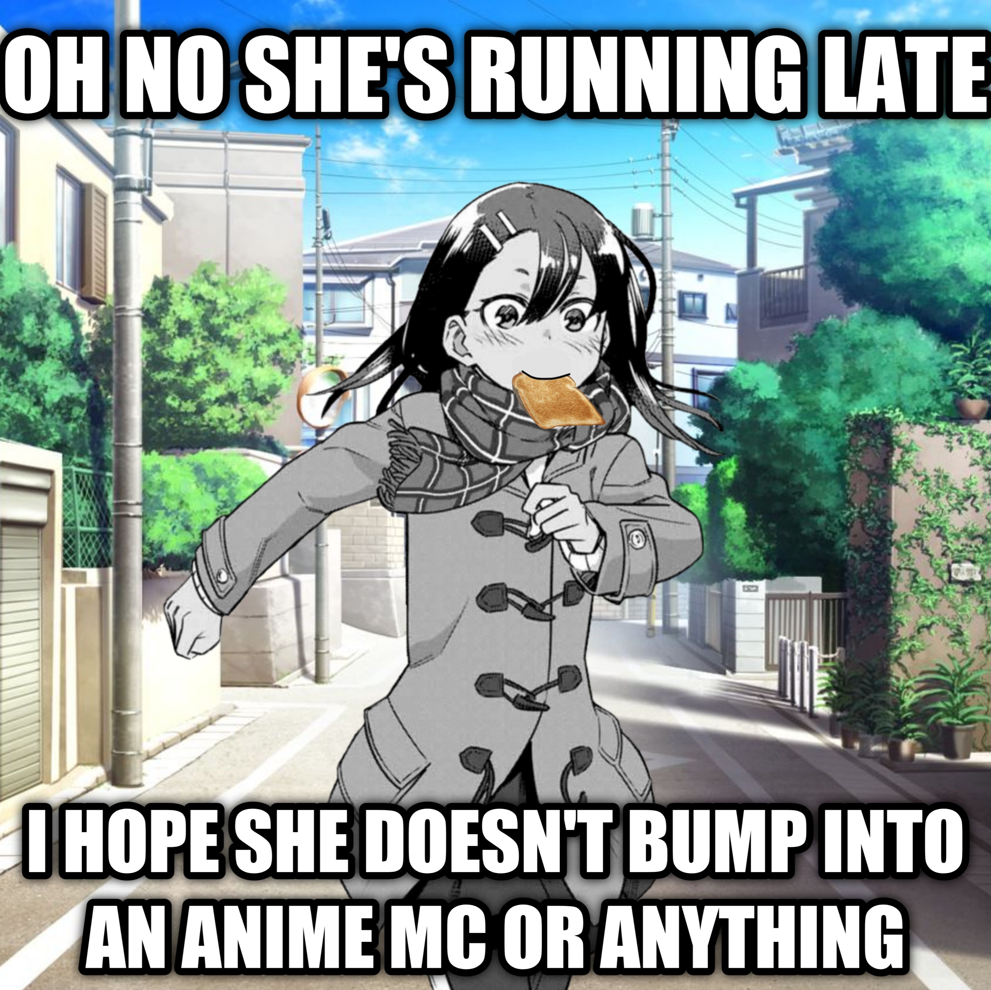 Hope its not a Truck-kun she Bumps into